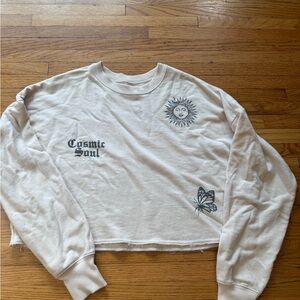 Hollister Cream Cropped Sweatshirt